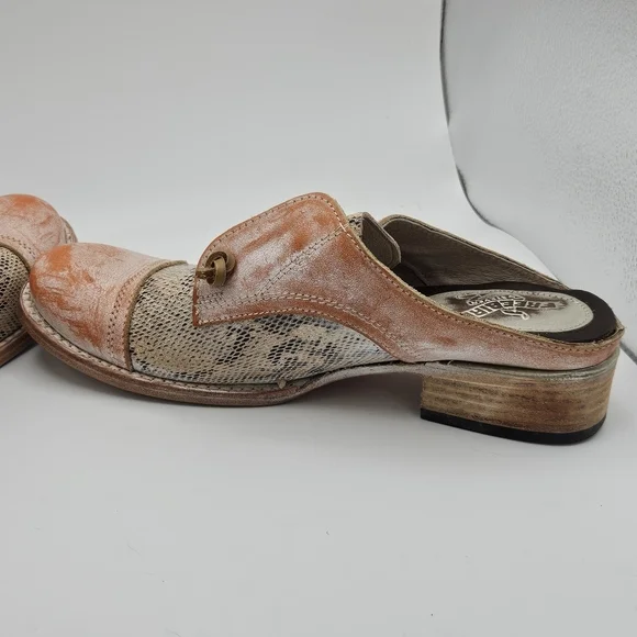 Freebird by Steven Malena loafer mule orange white python size 8 - Picture 6 of 12